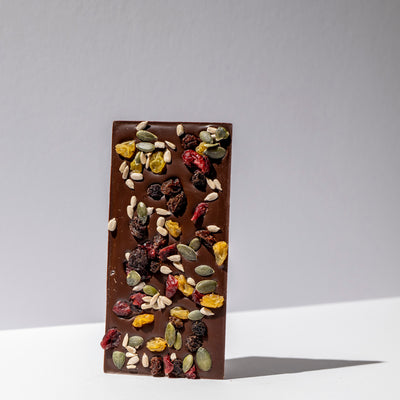 Fruit and Seed Tablette - available in dark, milk or white chocolate